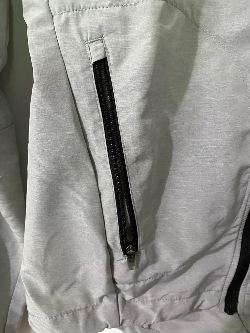 Nike Women's Light Gray Performance Asymmetric Zipper Jacket